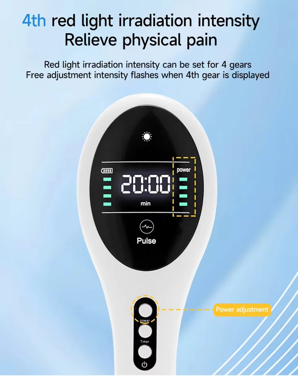 Handheld 650nm 808nm Cold Laser Red Light Therapy Device for Joint Pain Relief
