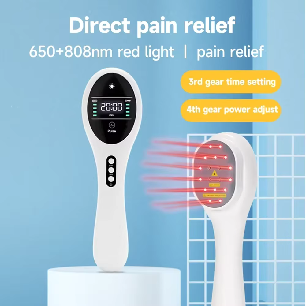 Handheld 650nm 808nm Cold Laser Red Light Therapy Device for Joint Pain Relief